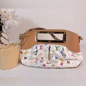 Louis Vuitton Multicolor Monogram White and Tan Shoulder Bag